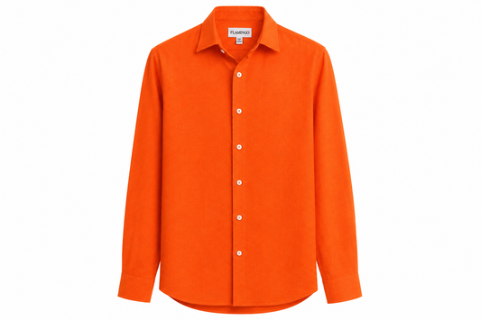 Flamingo Linen Shirt – Orange