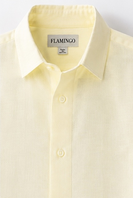Flamingo Linen Shirt – Lemon
