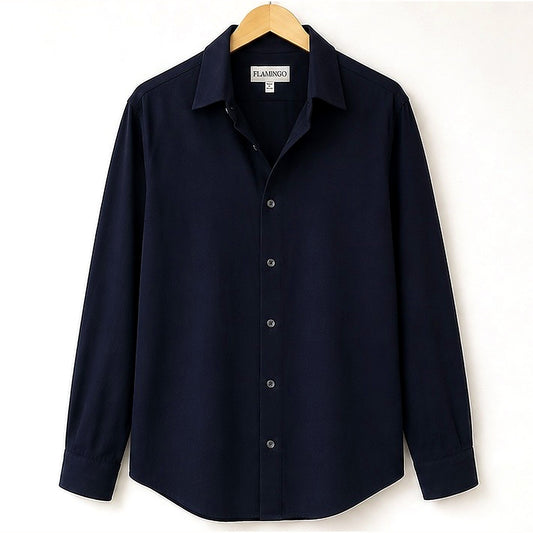 Flamingo Linen Shirt – Navy