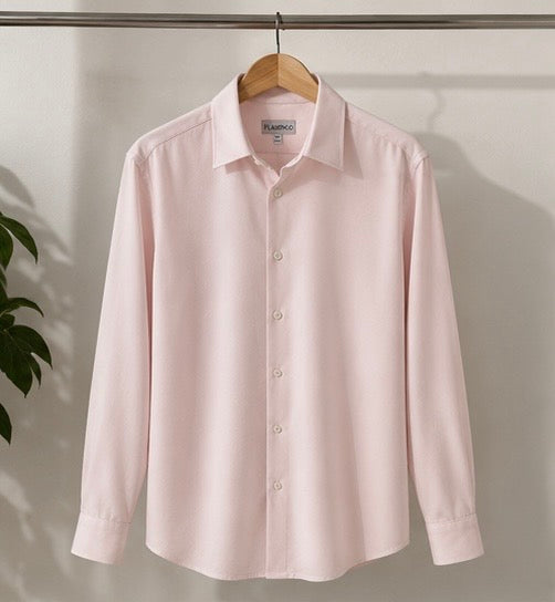 Flamingo Linen Shirt – Soft Pink