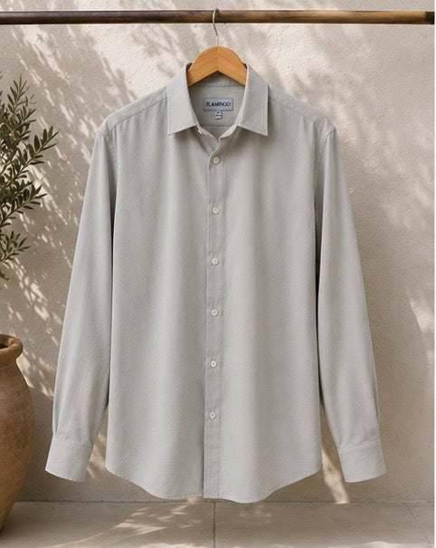 Flamingo Linen Shirt – Grey