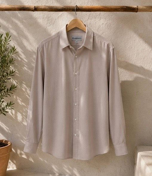Flamingo Linen Shirt – Sand